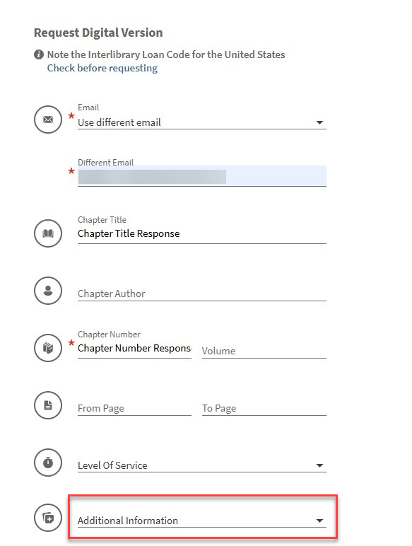 Rapido Digital Request Form Primo VE Additional Information field